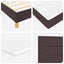 LED Box Spring Bed med hovedgærde Mørk Brun 140 x 200 cm Stof