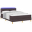 LED Box Spring Bed med hovedgærde Mørk Brun 140 x 200 cm Stof