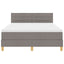 LED Box Spring Bed med hovedgærde Gråbrun 140 x 200 cm Stof