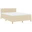 LED Box Spring Bed med LED-lysstrimler Creme 140 x 200 cm Stof