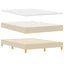 LED Box Spring Bed med LED-lysstrimler Creme 140 x 200 cm Stof