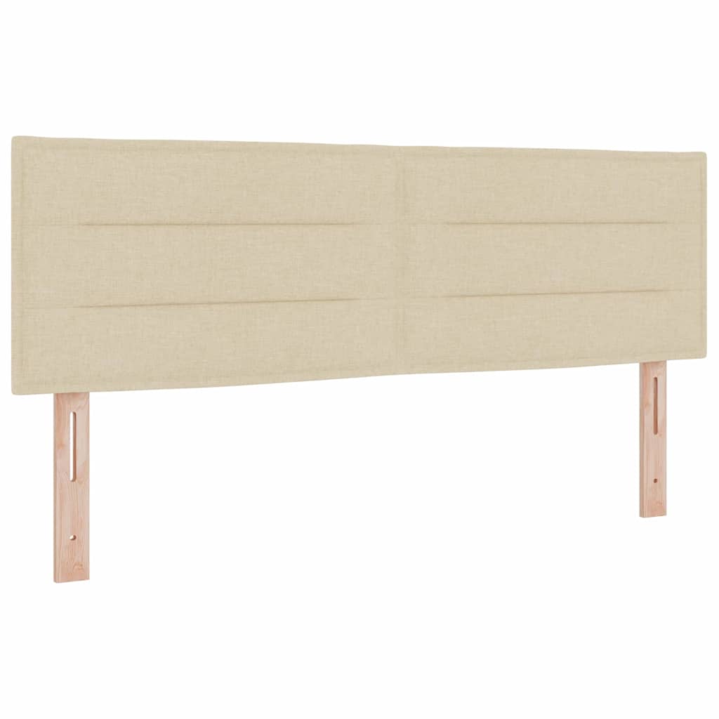 LED Box Spring Bed med LED-lysstrimler Creme 140 x 200 cm Stof