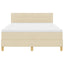 LED Box Spring Bed med LED-lysstrimler Creme 140 x 200 cm Stof