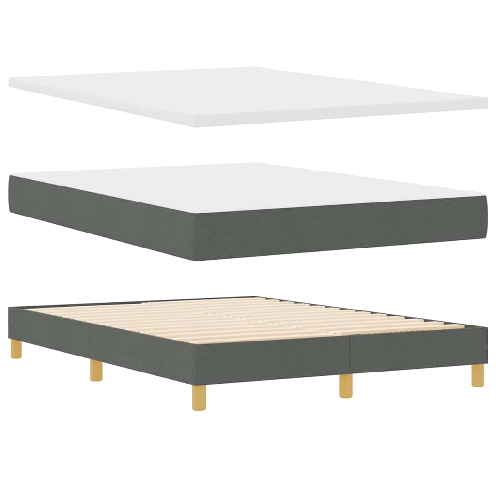 LED Box Spring Bed med hovedgærde Mørkegrå 160 x 200 cm Stof