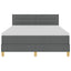 LED Box Spring Bed med hovedgærde Mørkegrå 160 x 200 cm Stof