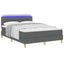 LED Box Spring Bed med hovedgærde Mørkegrå 160 x 200 cm Stof