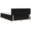 LED Box Spring Bed med LED-lysstrimler Sort 160 x 200 cm Stof