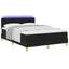 LED Box Spring Bed med LED-lysstrimler Sort 160 x 200 cm Stof