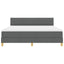 LED Box Spring Bed med hovedgærde Mørkegrå 180 x 200 cm Stof