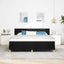 LED Box Spring Bed med LED-lysstrimler Sort 180 x 200 cm Stof
