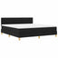 LED Box Spring Bed med LED-lysstrimler Sort 180 x 200 cm Stof