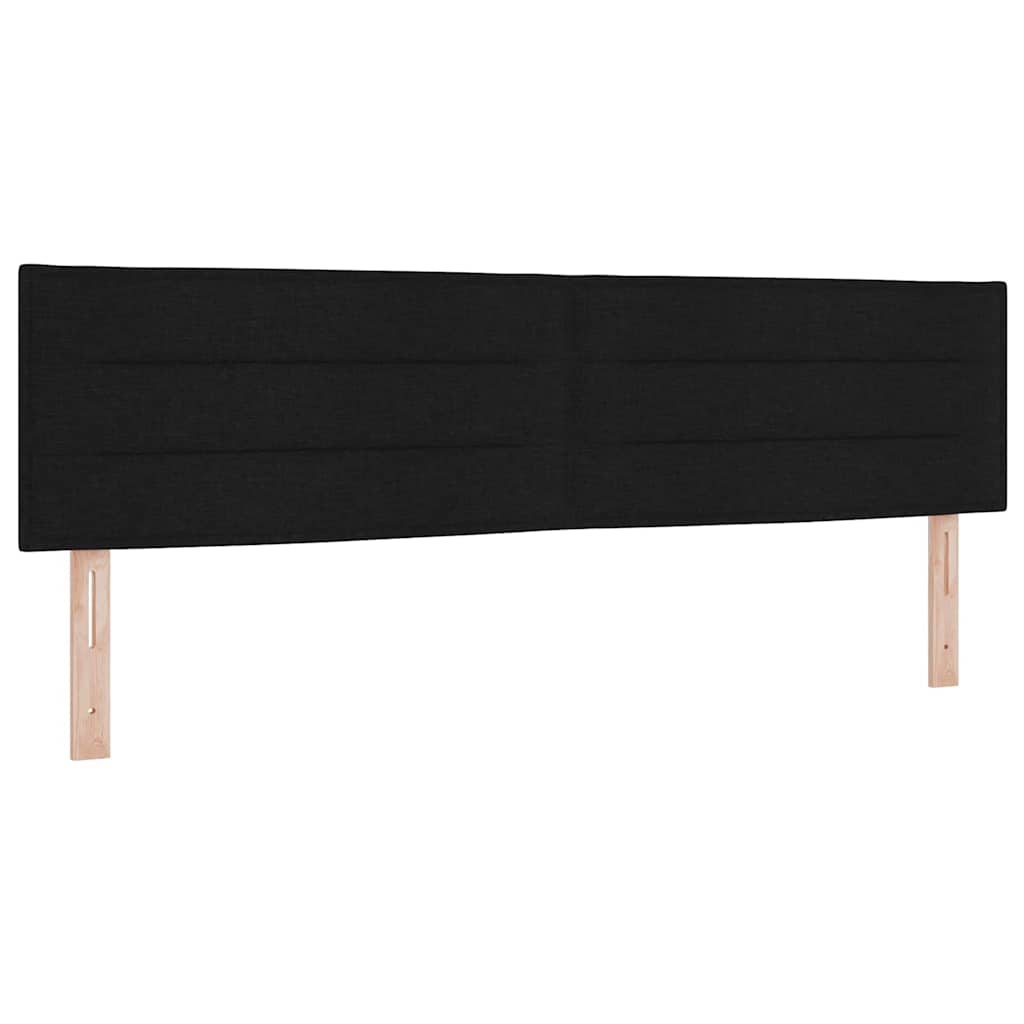 LED Box Spring Bed med LED-lysstrimler Sort 180 x 200 cm Stof