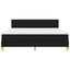 LED Box Spring Bed med LED-lysstrimler Sort 180 x 200 cm Stof