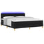 LED Box Spring Bed med LED-lysstrimler Sort 180 x 200 cm Stof