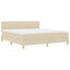 LED Box Spring Bed med LED-lysstrimler Creme 180 x 200 cm Stof