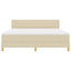 LED Box Spring Bed med LED-lysstrimler Creme 180 x 200 cm Stof