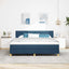 LED Box Spring Bed med LED-lysstrimler Blå 180 x 200 cm Stof