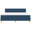 LED Box Spring Bed med LED-lysstrimler Blå 180 x 200 cm Stof