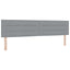 LED Box Spring Bed med hovedgærde Lysegrå 200 x 200 cm Stof