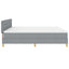 LED Box Spring Bed med hovedgærde Lysegrå 200 x 200 cm Stof