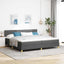 LED Box Spring Bed med hovedgærde Mørkegrå 200 x 200 cm Stof