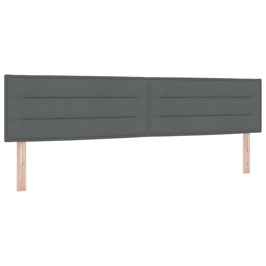 LED Box Spring Bed med hovedgærde Mørkegrå 200 x 200 cm Stof