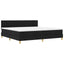 LED Box Spring Bed med LED-lysstrimler Sort 200 x 200 cm Stof