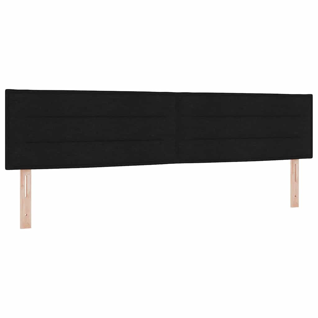 LED Box Spring Bed med LED-lysstrimler Sort 200 x 200 cm Stof