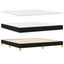 LED Box Spring Bed med LED-lysstrimler Sort 200 x 200 cm Stof