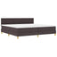 LED Box Spring Bed med hovedgærde Mørk Brun 200 x 200 cm Stof