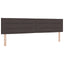 LED Box Spring Bed med hovedgærde Mørk Brun 200 x 200 cm Stof