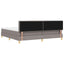 LED Box Spring Bed med hovedgærde Gråbrun 200 x 200 cm Stof