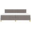 LED Box Spring Bed med hovedgærde Gråbrun 200 x 200 cm Stof