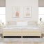 LED Box Spring Bed med LED-lysstrimler Creme 200 x 200 cm Stof