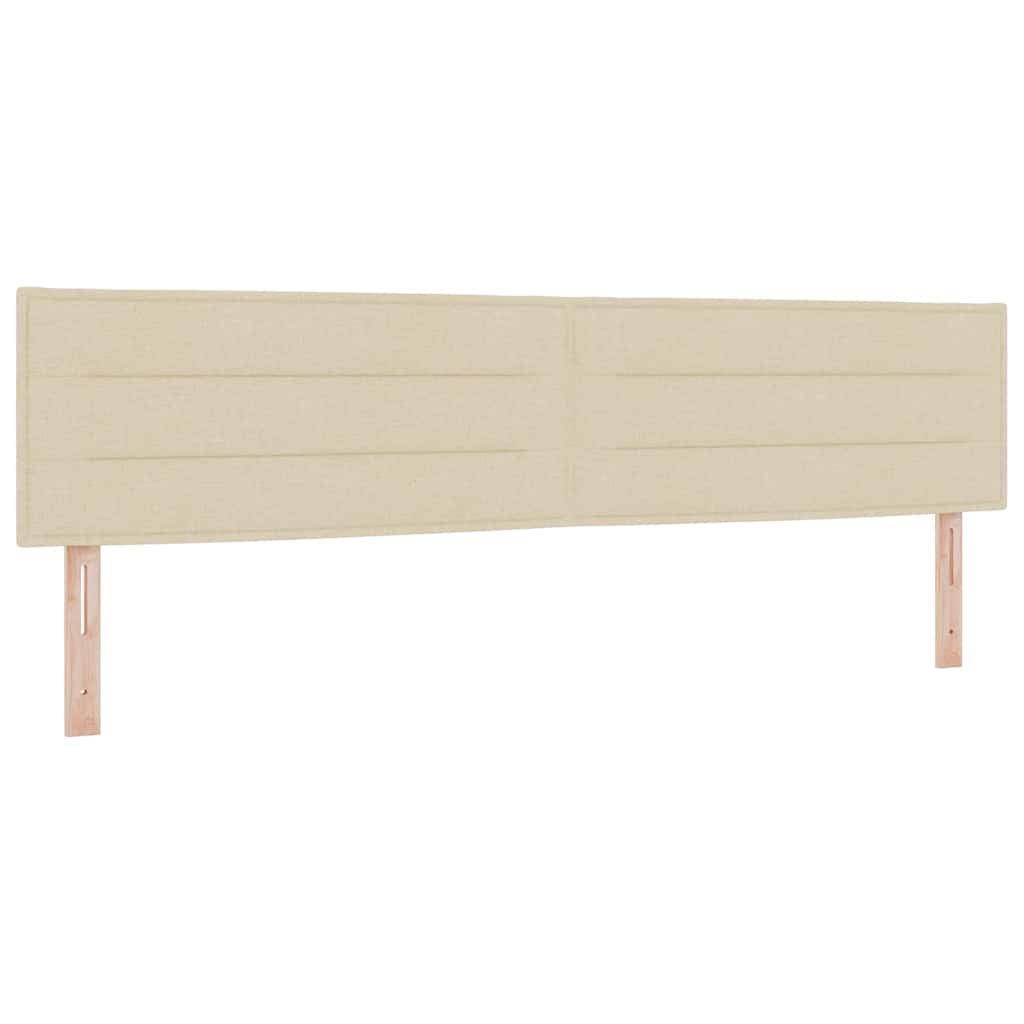 LED Box Spring Bed med LED-lysstrimler Creme 200 x 200 cm Stof