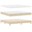 LED Box Spring Bed med LED-lysstrimler Creme 200 x 200 cm Stof