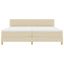 LED Box Spring Bed med LED-lysstrimler Creme 200 x 200 cm Stof