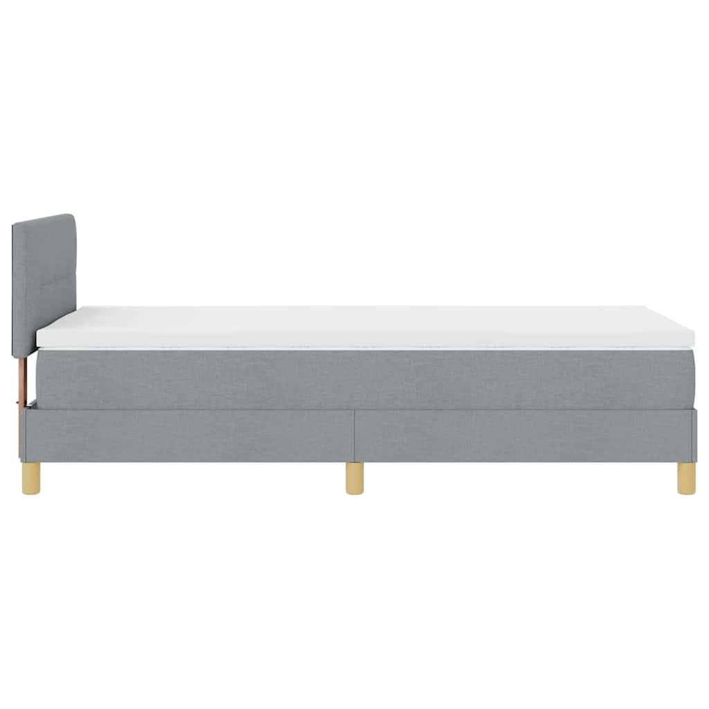 LED Box Spring Bed med LED-lysstrimler Lysegrå 80 x 200 cm Stof