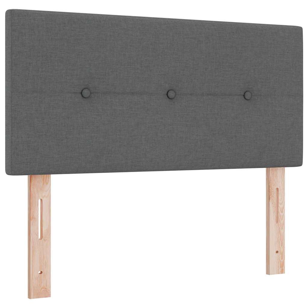 LED Box Spring Bed med hovedgærde Mørkegrå 80 x 200 cm Stof