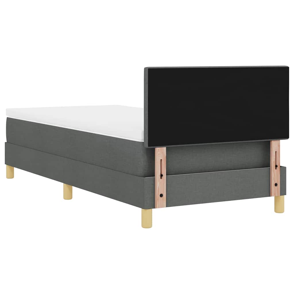 LED Box Spring Bed med hovedgærde Mørkegrå 80 x 200 cm Stof