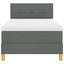 LED Box Spring Bed med hovedgærde Mørkegrå 80 x 200 cm Stof