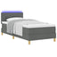 LED Box Spring Bed med hovedgærde Mørkegrå 80 x 200 cm Stof