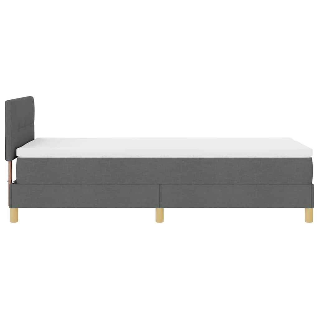 LED Box Spring Bed med hovedgærde Mørkegrå 80 x 200 cm Stof