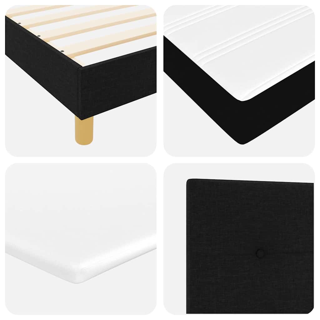 LED Box Spring Bed med LED-lysstrimler Sort 80 x 200 cm Stof
