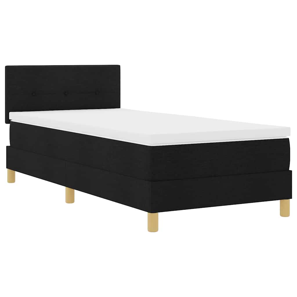 LED Box Spring Bed med LED-lysstrimler Sort 80 x 200 cm Stof