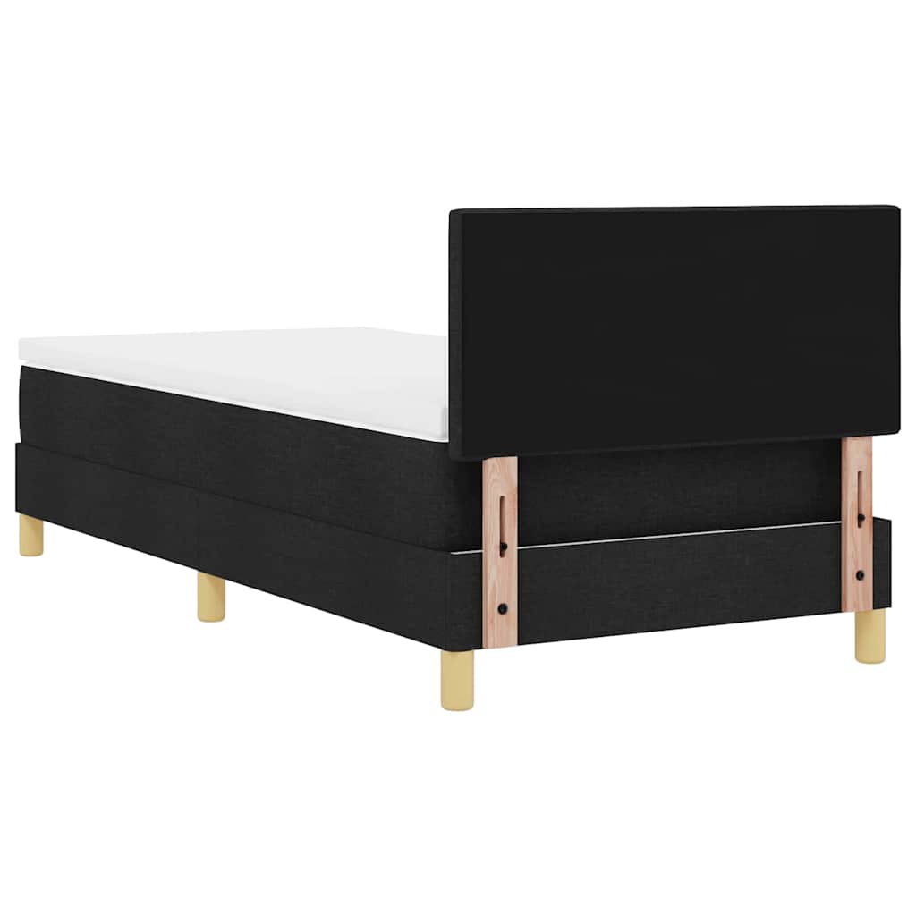 LED Box Spring Bed med LED-lysstrimler Sort 80 x 200 cm Stof