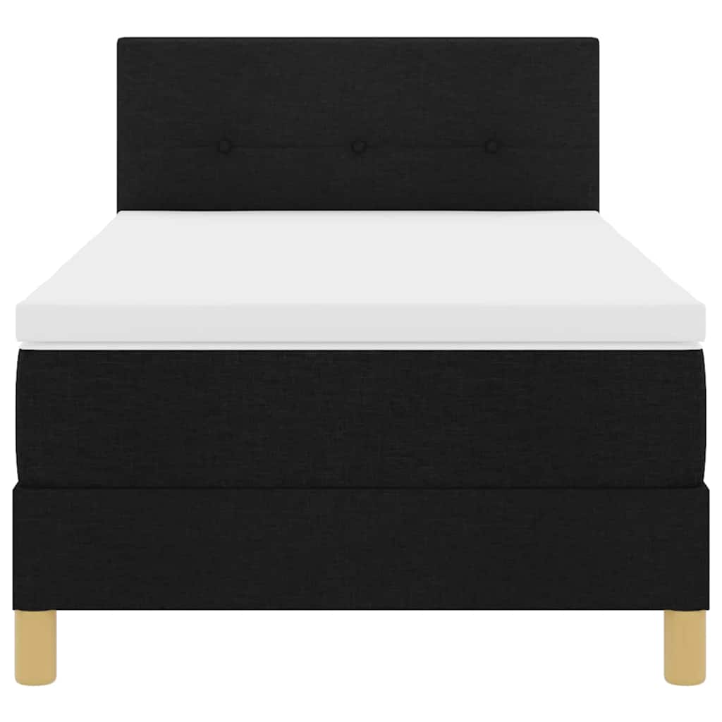 LED Box Spring Bed med LED-lysstrimler Sort 80 x 200 cm Stof