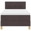 LED Box Spring Bed med hovedgærde Mørk Brun 80 x 200 cm Stof