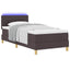 LED Box Spring Bed med hovedgærde Mørk Brun 80 x 200 cm Stof