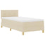 LED Box Spring Bed med LED-lysstrimler Creme 80 x 200 cm Stof